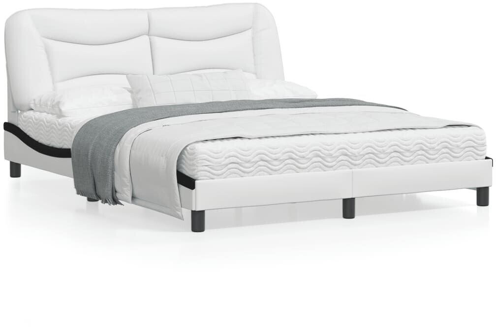 vidaXL Bed frame with headboard 160x200cm faux leather (3208015)
