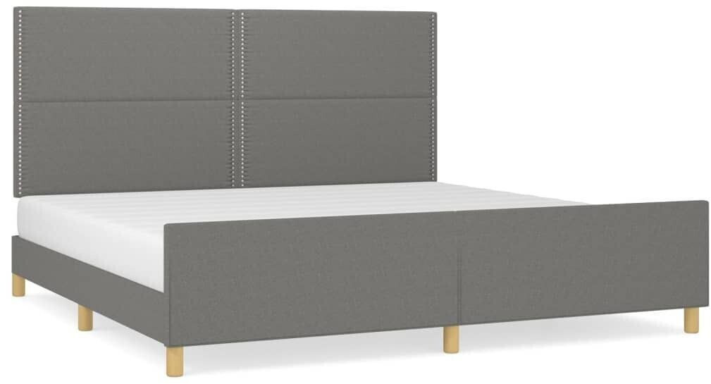 vidaXL Bed frame with headboard 200x200cm fabric (3125001)