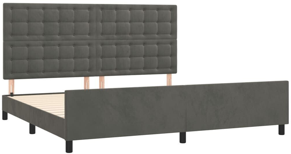 vidaXL Bed frame with headboard 200x200cm velvet (3126020)