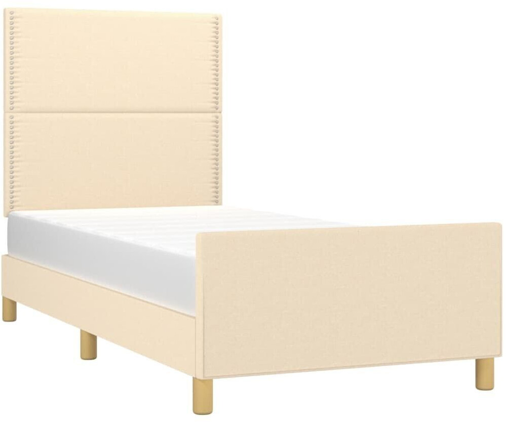vidaXL Bed frame with headboard 90x190cm fabric (3124941)