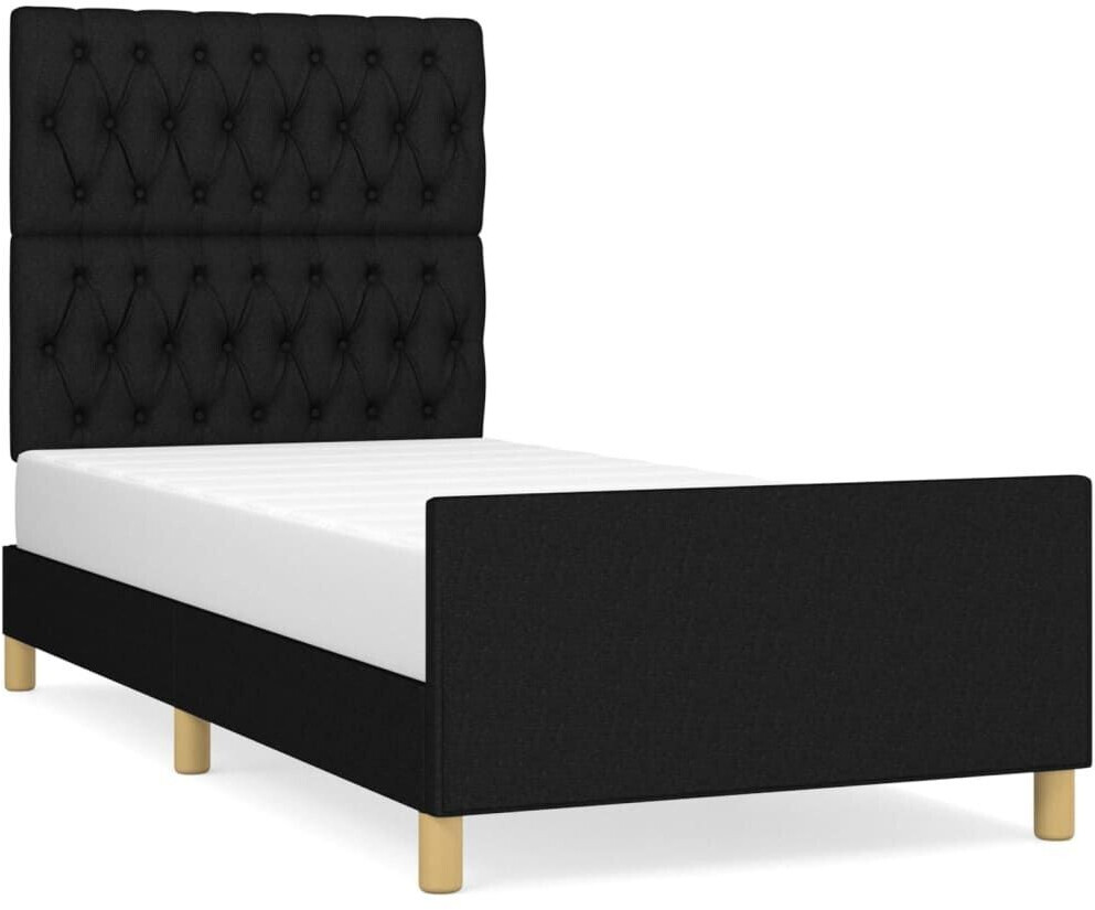 vidaXL Bed frame with headboard 90x190cm fabric (3125262)
