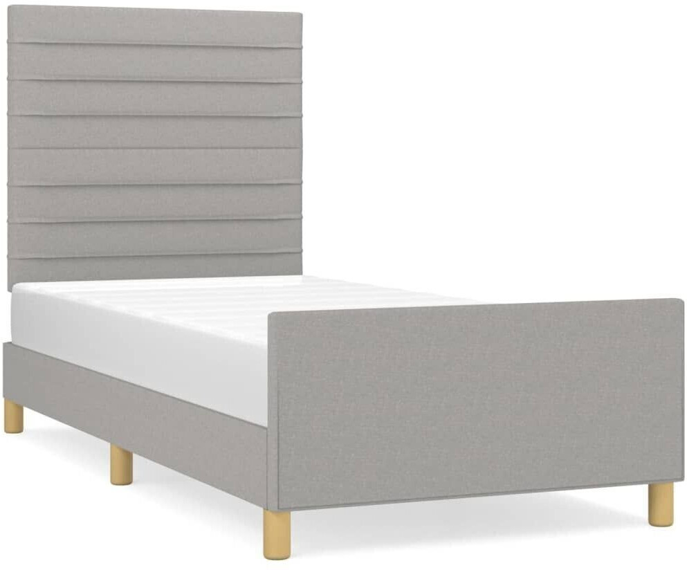 vidaXL Bed frame with headboard 90x200cm fabric (3125106)