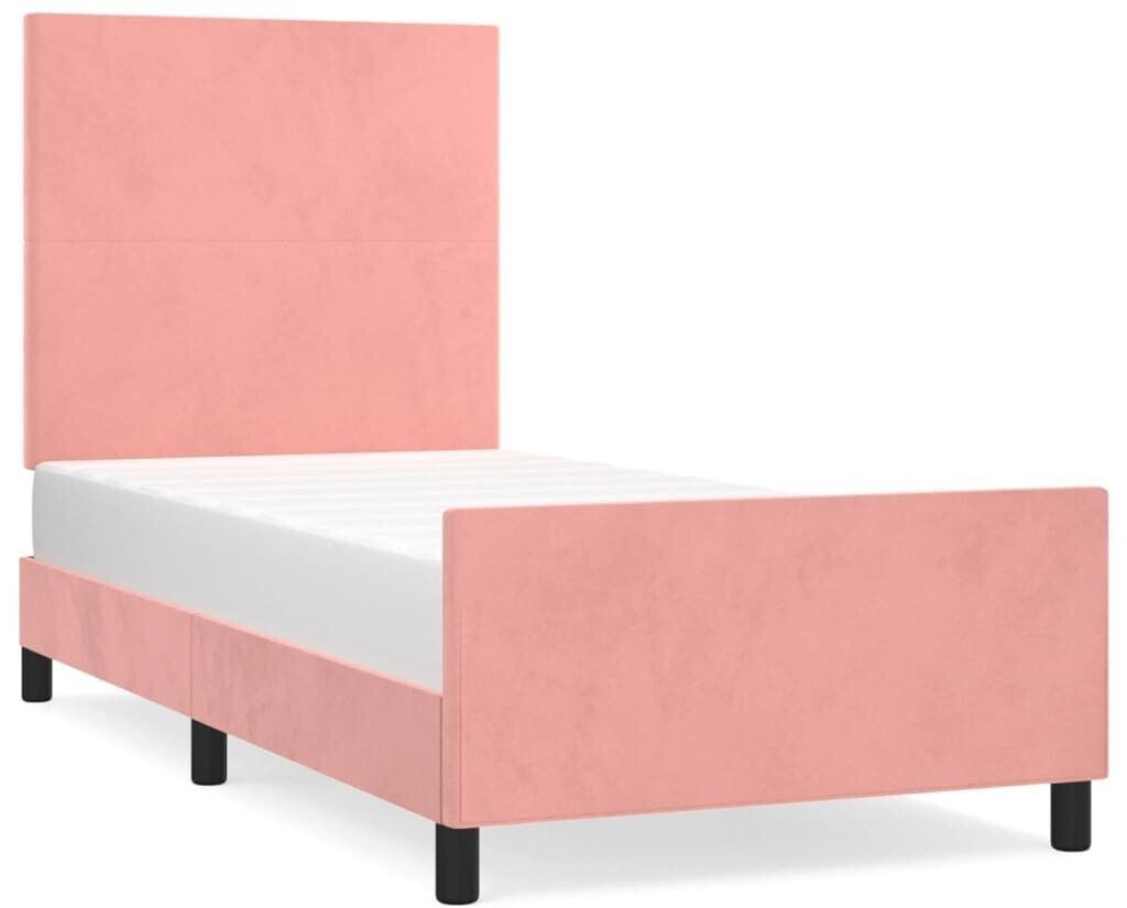 vidaXL Bed frame with headboard 90x200cm velvet (3125616)