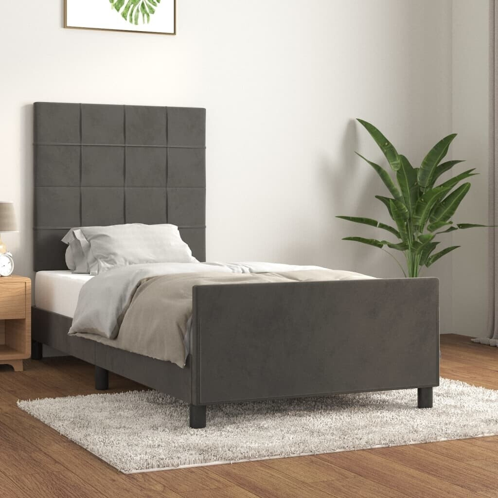 vidaXL Bed frame with headboard 90x200cm velvet (3125673)