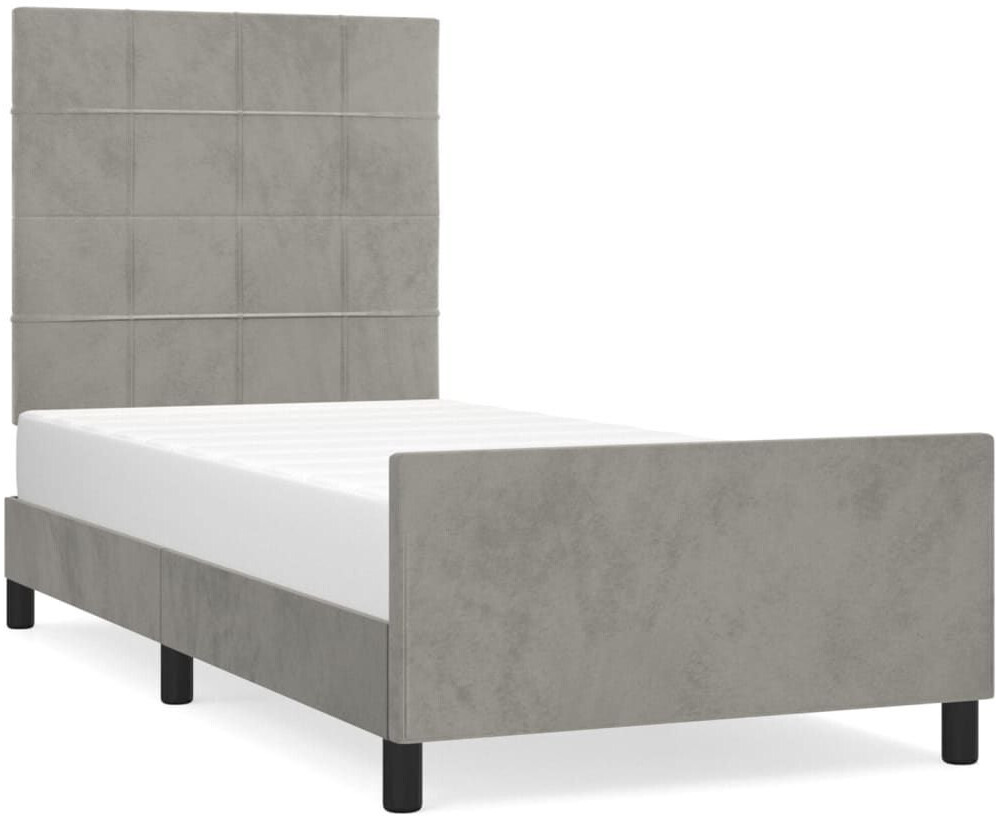 vidaXL Bed frame with headboard 90x200cm velvet (3125733)