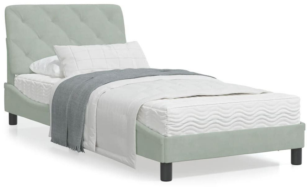 vidaXL Bed frame with headboard 90x200cm velvet (3207899)