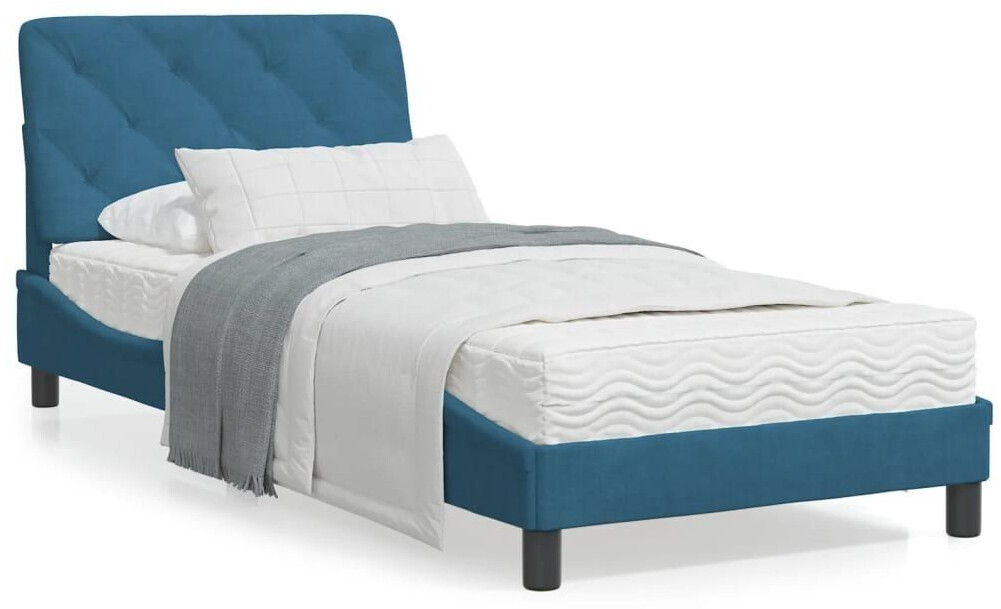 vidaXL Bed frame with headboard 90x200cm velvet (3207903)