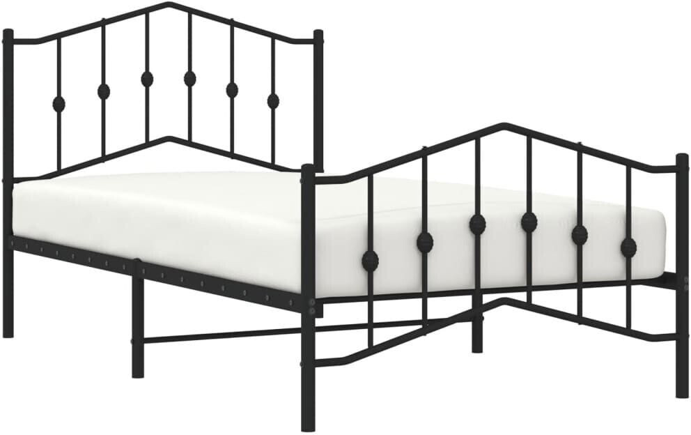vidaXL Bed frame with headboard and footboard metal 100x190cm (373801)