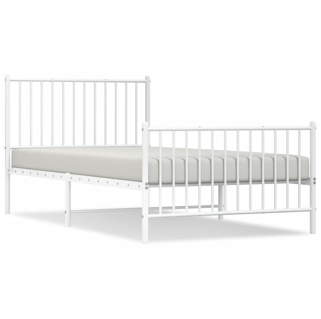vidaXL Bed frame with headboard and footboard metal 100x200cm (350944)