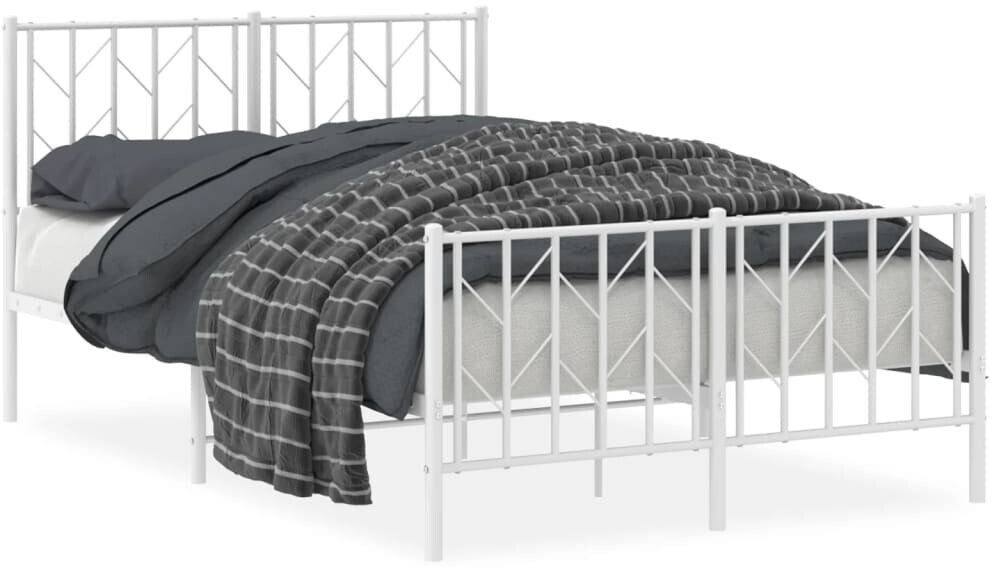 vidaXL Bed frame with headboard and footboard metal 120x190cm (374501)
