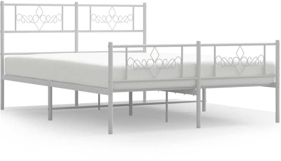 vidaXL Bed frame with headboard and footboard metal 120x200cm (355332)