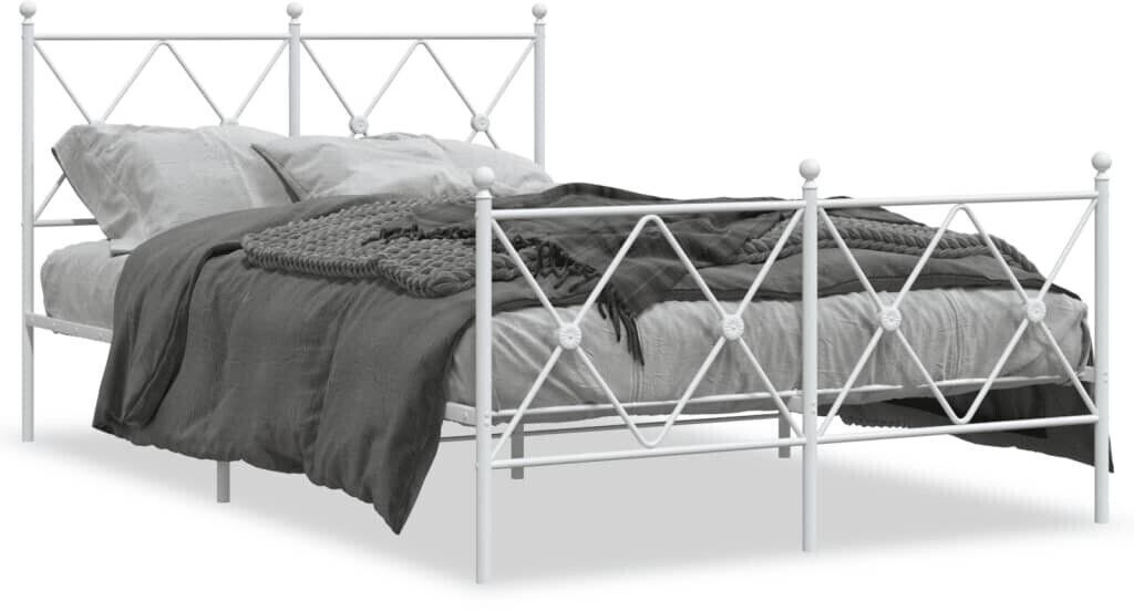 vidaXL Bed frame with headboard and footboard metal 120x200cm (376567)