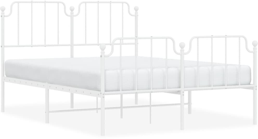 vidaXL Bed frame with headboard and footboard metal 140x190cm (373954)