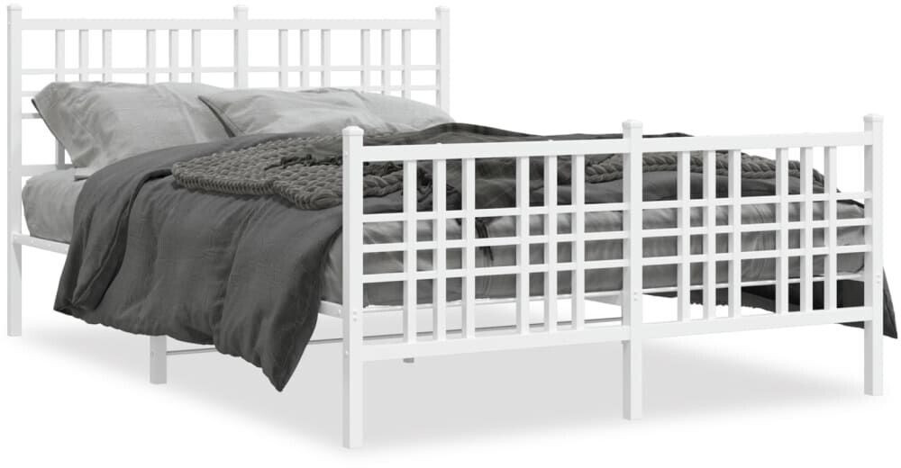 vidaXL Bed frame with headboard and footboard metal 140x190cm (376391)