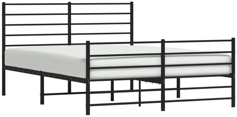 vidaXL Bed frame with headboard and footboard metal 150x200cm (352339)