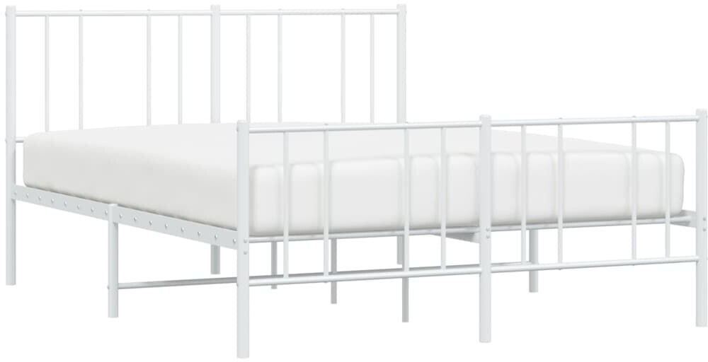 vidaXL Bed frame with headboard and footboard metal 150x200cm (352549)