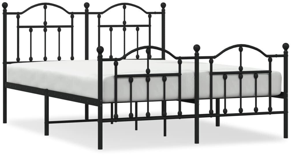 vidaXL Bed frame with headboard and footboard metal 150x200cm (353459)