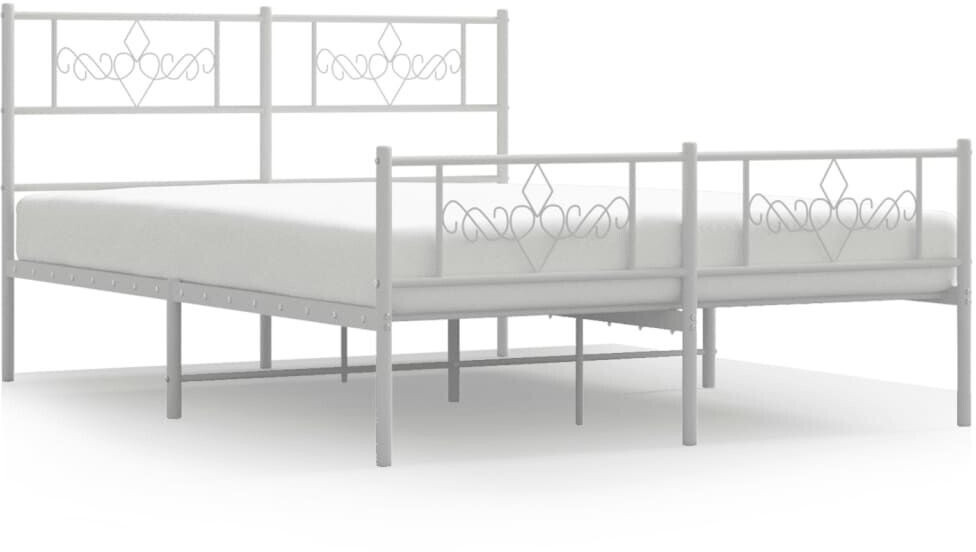 vidaXL Bed frame with headboard and footboard metal 150x200cm (355336)