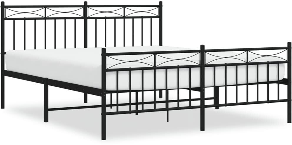 vidaXL Bed frame with headboard and footboard metal 150x200cm (373711)
