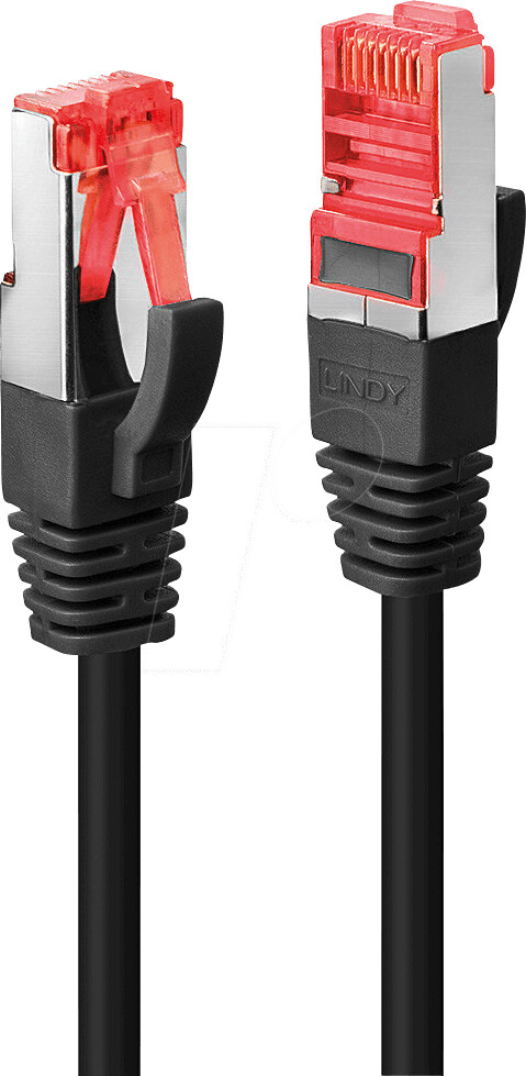 Lindy Patch-Kabel 3,0m SFTP PiMF CAT 6e geformt ohne Haken Schwarz (47780)