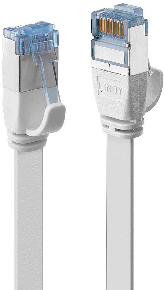 Lindy Patch-Kabel 2,0m U/FTP CAT 6a geformt ohne Haken flach weiß (47542)