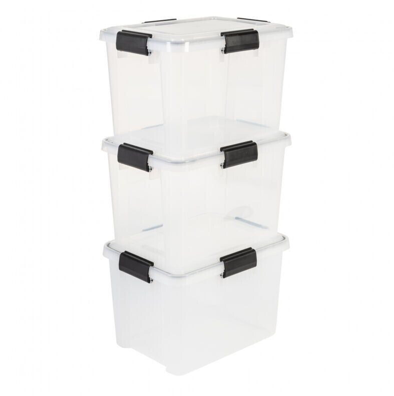 Iris Ohyama Boxes Plastic Organizer Set of 3 20v