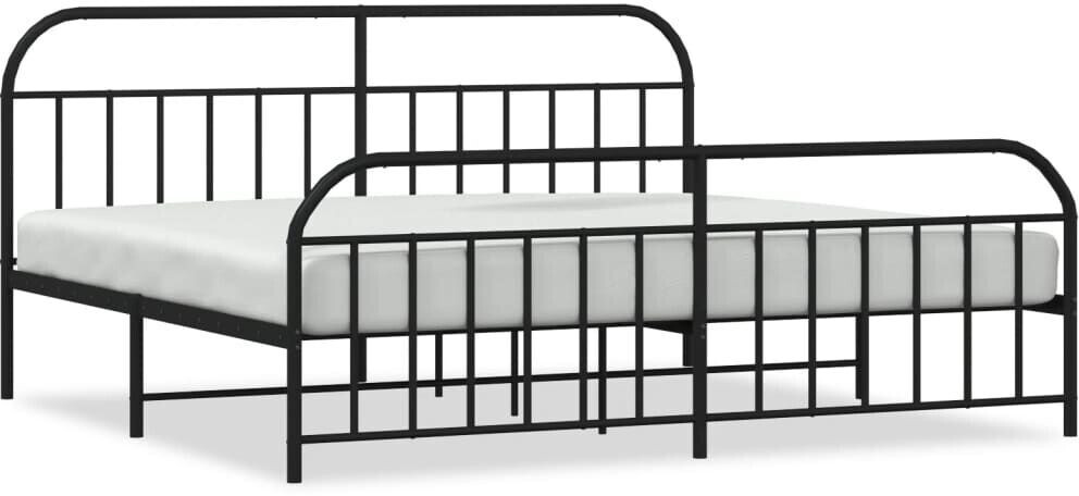 vidaXL Bed frame with headboard and footboard metal 200x200cm (353660)