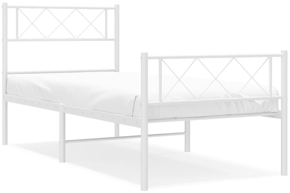 vidaXL Bed frame with headboard and footboard metal 75x190cm (372334)