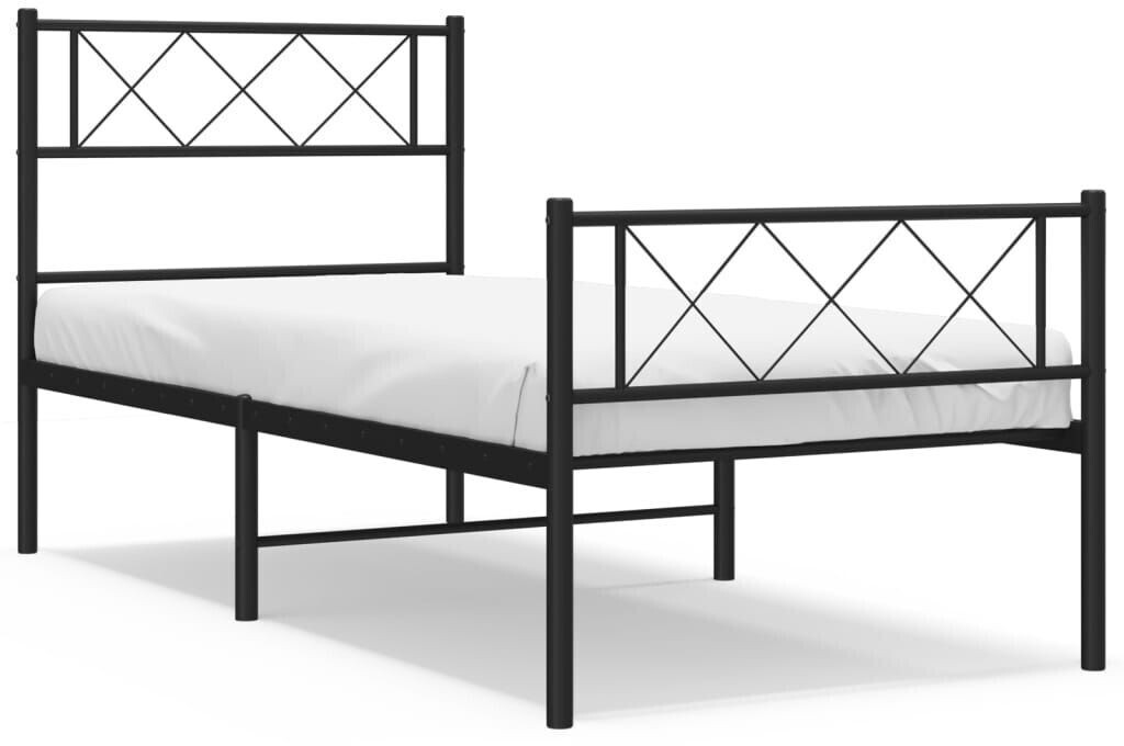 vidaXL Bed frame with headboard and footboard metal 90x190cm (372287)