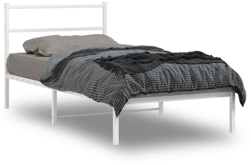 vidaXL Bed frame with headboard metal 100x190cm (355408)