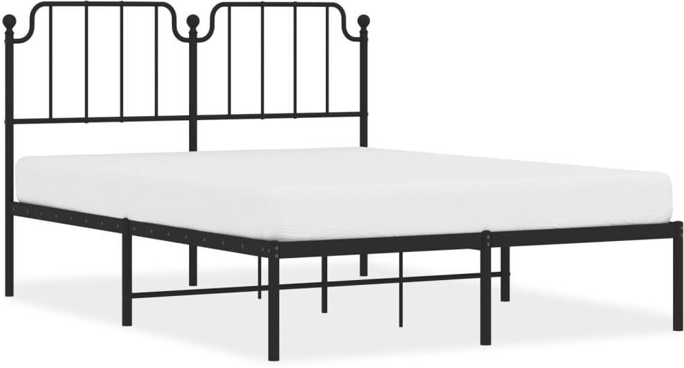 vidaXL Bed frame with headboard metal 135x190cm (373886)