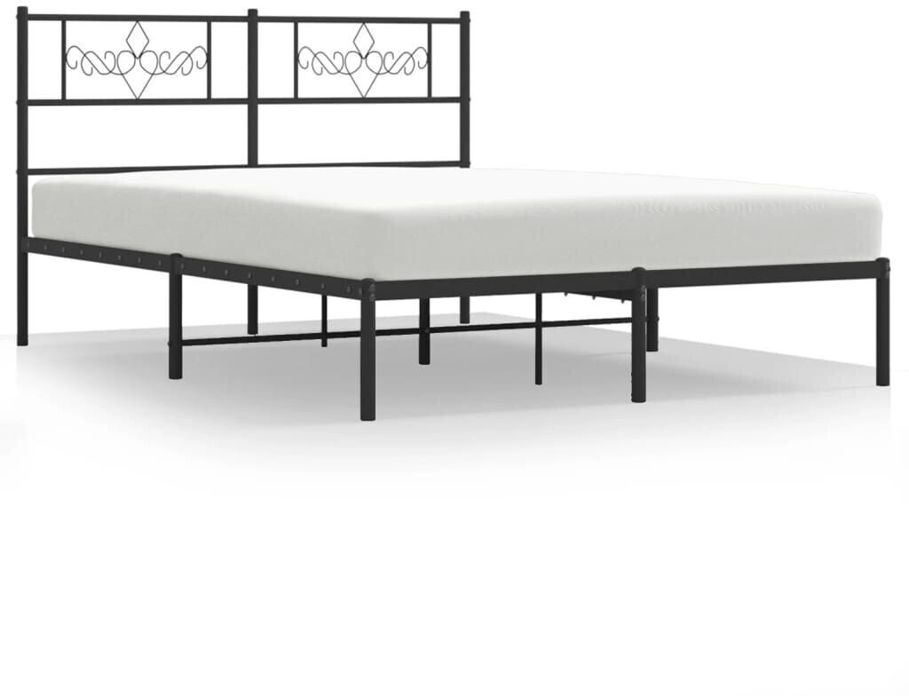 vidaXL Bed frame with headboard metal 140x190cm (355267)