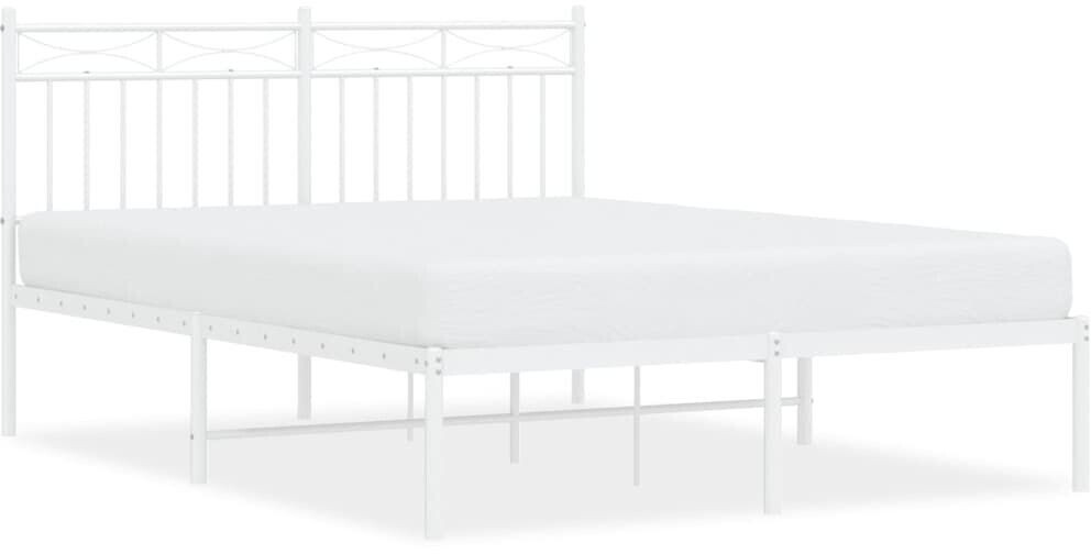 vidaXL Bed frame with headboard metal 140x190cm (373740)