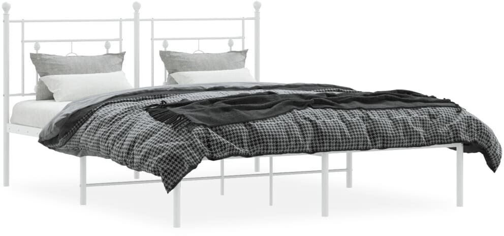 vidaXL Bed frame with headboard metal 150x200cm (374390)