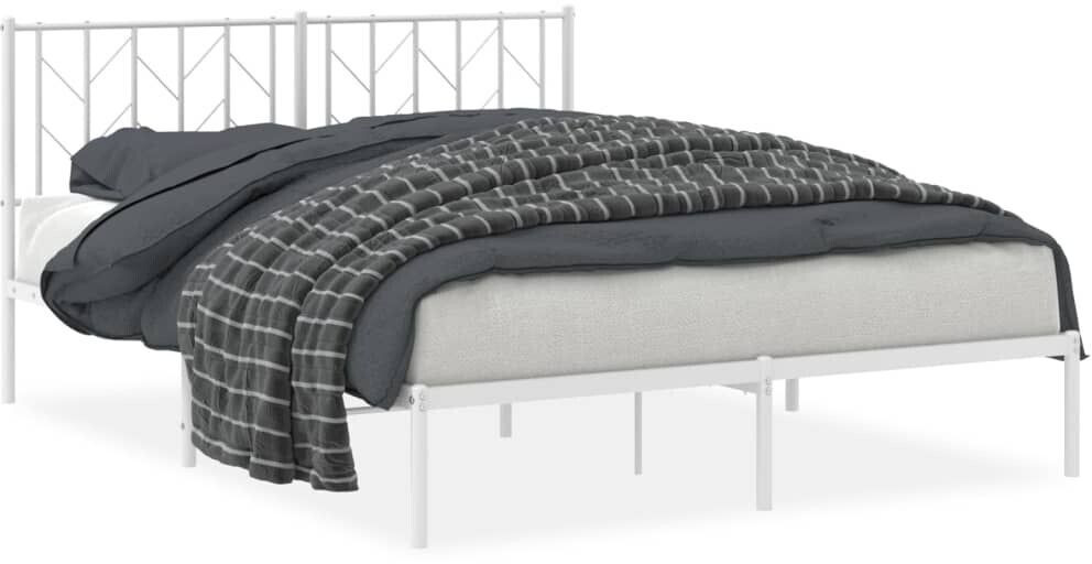 vidaXL Bed frame with headboard metal 150x200cm (374488)
