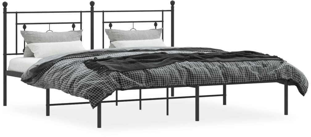 vidaXL Bed frame with headboard metal 183x213cm (374344)