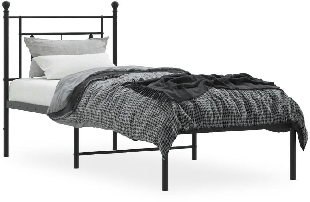 vidaXL Bed frame with headboard metal 75x190cm (374329)