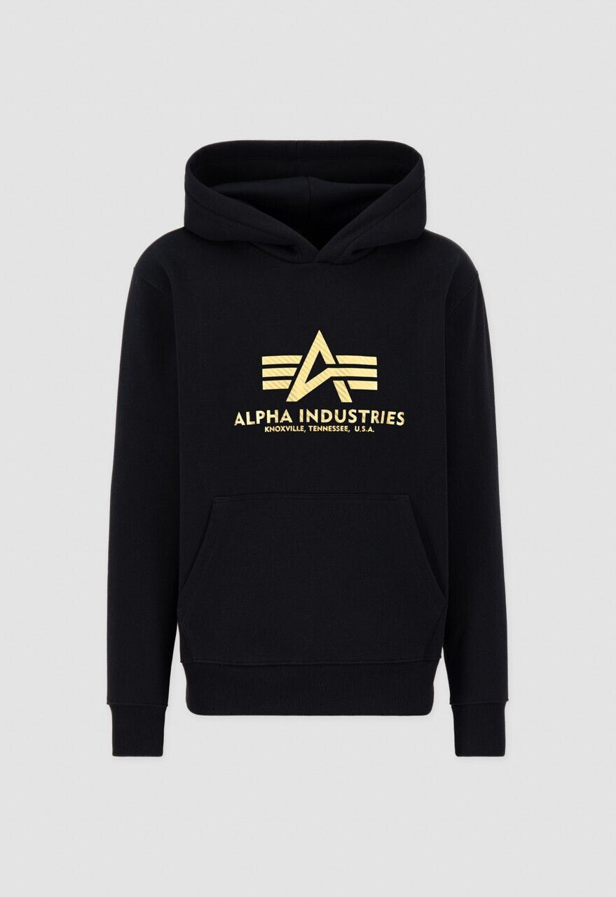 Alpha Industries Basic Hoody Carbon (146343) black/gold