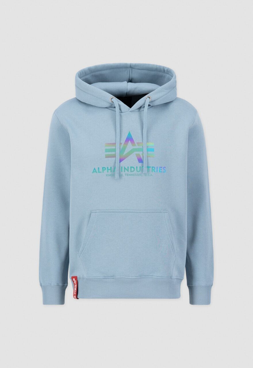 Alpha Industries Basic Hoody Rainbow Ref. Print (178312RR) grey blue