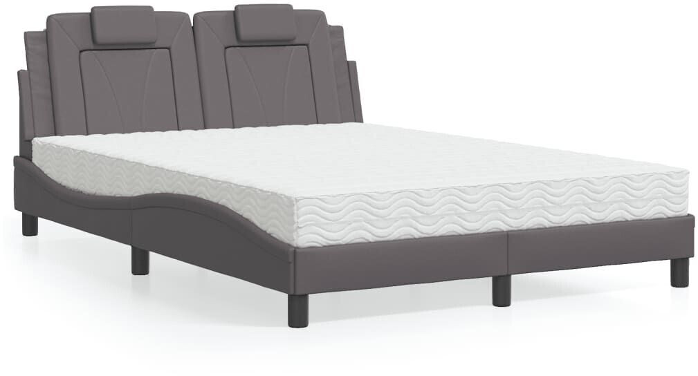 vidaXL Bed with mattress 140x190cm artificial leather (3208792)