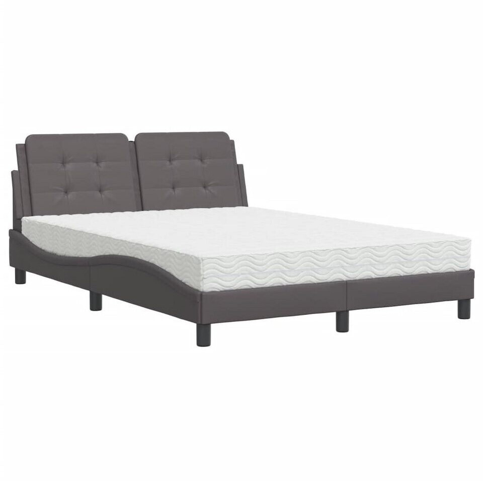 vidaXL Bed with mattress 140x190cm artificial leather (3208862)