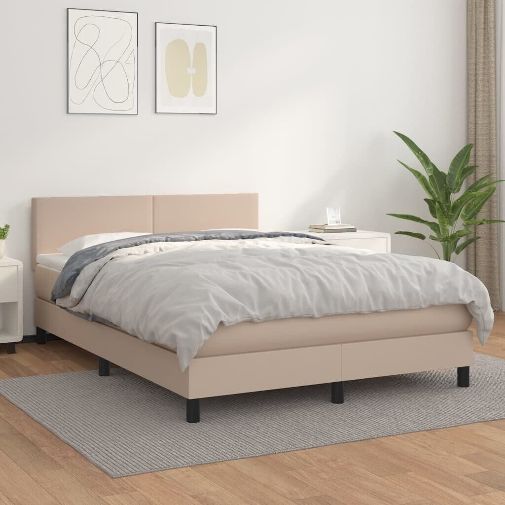vidaXL Box spring bed mattress 140x190cm artificial leather (3141004)