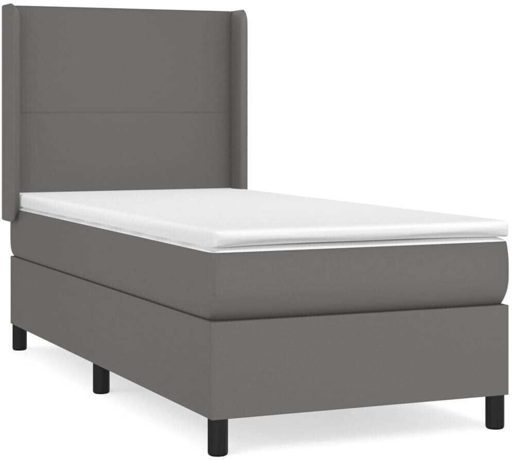 vidaXL Box spring bed with mattress 100x200cm artificial leather (3132367)