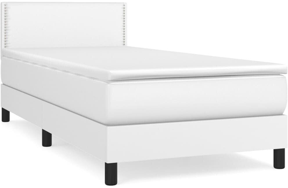 vidaXL Box spring bed with mattress 100x200cm artificial leather (3141048)