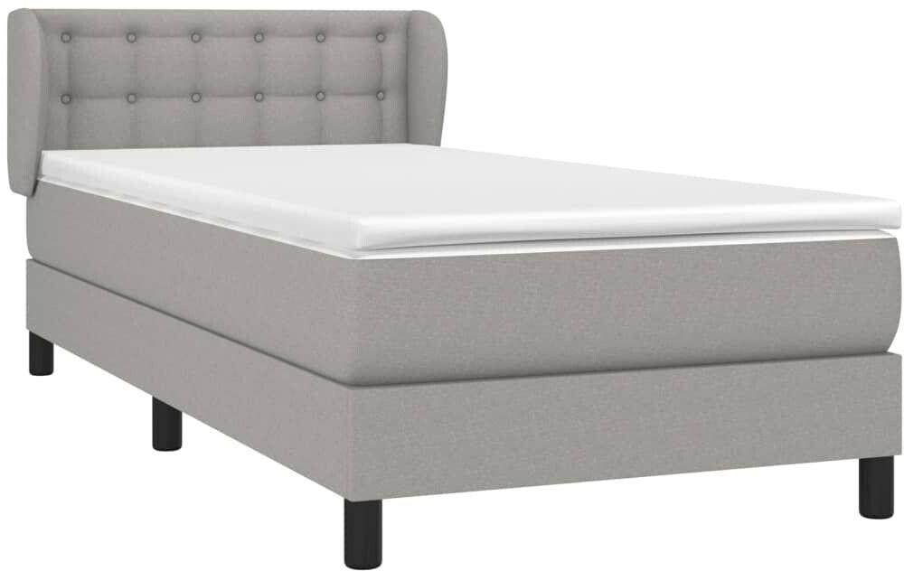 vidaXL Box spring bed with mattress 100x200cm fabric (3126541)