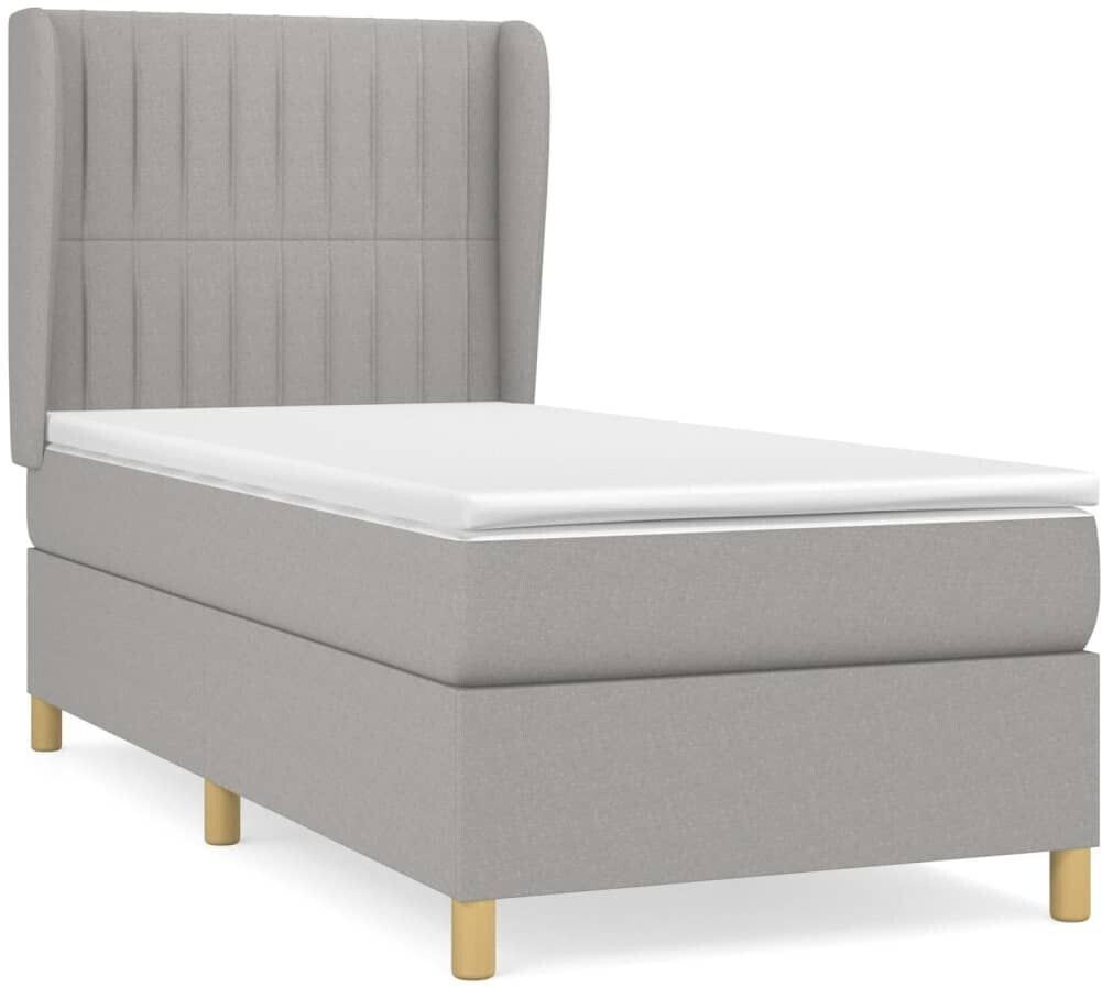 vidaXL Box spring bed with mattress 100x200cm fabric (3128661)