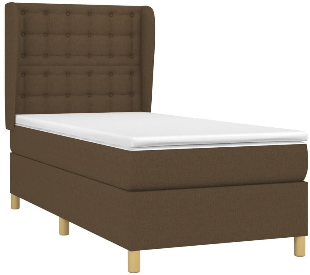 vidaXL Box spring bed with mattress 100x200cm fabric (3128824)