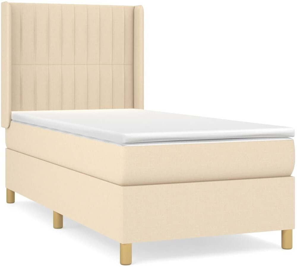 vidaXL Box spring bed with mattress 100x200cm fabric (3132134)
