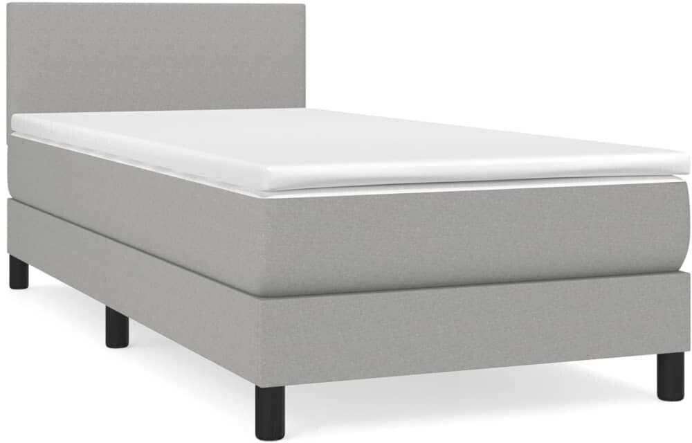 vidaXL Box spring bed with mattress 100x200cm fabric (3139873)