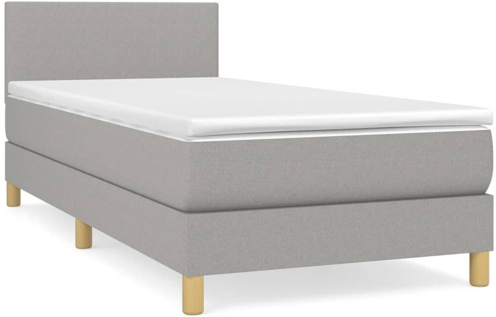 vidaXL Box spring bed with mattress 100x200cm fabric (3140433)